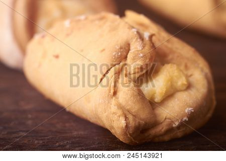 Cookies With Cottage Cheese - Sochnik On Wooden Desk. Classic Colors.