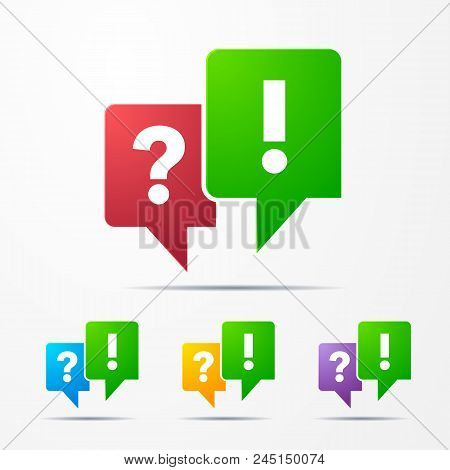 2 Speech Bubbles With Question Answer Mark Red/green