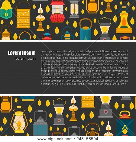 Vector Flat Lanterns Background