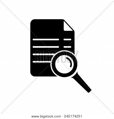 Magnifier Assessment Checklist Icon. Vector Flat Style Symbol.