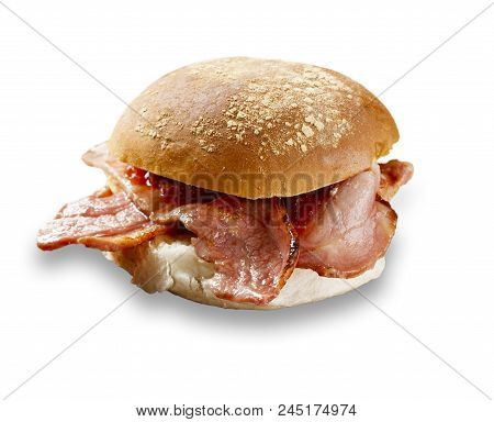 Delicious Bacon Roll Shot On White