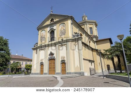 Macherio, Monza Brianza, Lombardy, Italy: Exterior Of The Historic Ss. Gervaso E Protaso Church