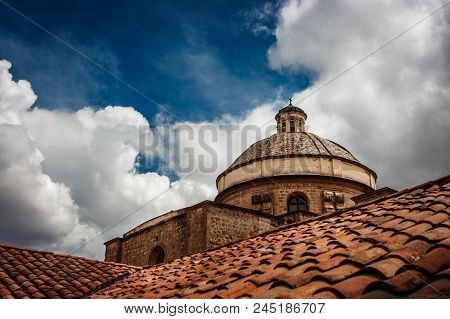 View Of The Dome Of The La Compania Church, Cusco, Peru