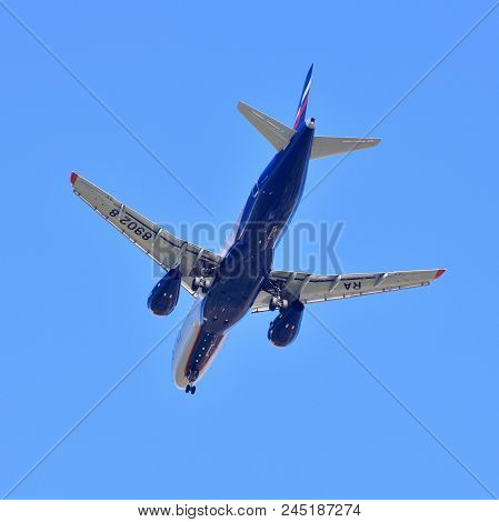 Sheremetyevo, Russia - May 16. 2018. Ssj 100 Of An Airline Aeroflot