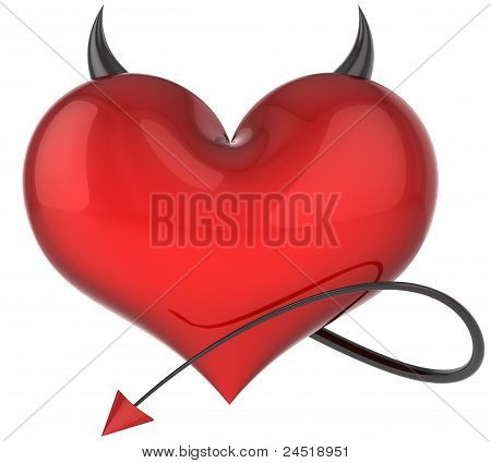 Coeur du diable amoureux icône concept