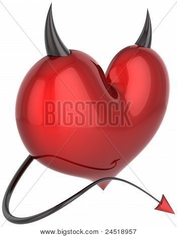 Diable coeur fatidique amour icône classique