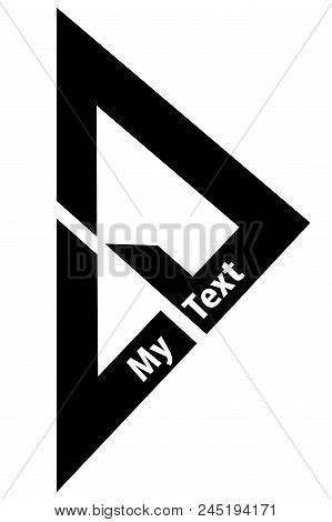 Triangle With Three Lines Of The Logo And The Text On It