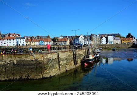 A View Of The Harbour At St. Monans During Low Tide