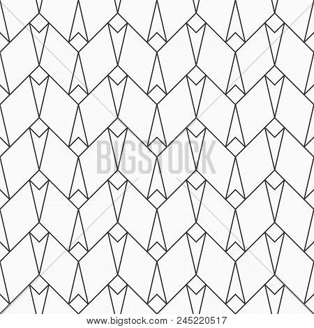 Abstract Seamless Pattern. Modern Stylish Texture. Regularly Repeating Geometric Ornament Of Lines A