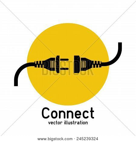 Connection Concept, Icon Isolated On White Background. Vector Illustration Flat Design. Connecting P
