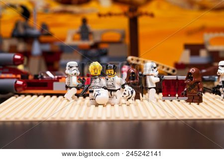 RUSSIA, April 12, 2018. Constructor Lego Star Wars. Episode IV, Squad of stormtroopers