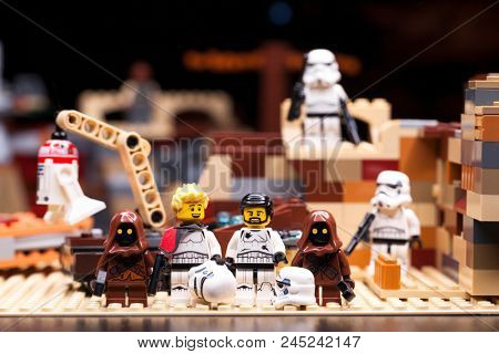 RUSSIA, April 12, 2018. Constructor Lego Star Wars. Episode IV, Squad of stormtroopers