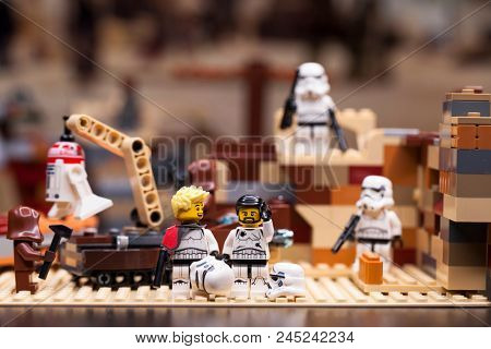 RUSSIA, April 12, 2018. Constructor Lego Star Wars. Episode IV, Squad of stormtroopers