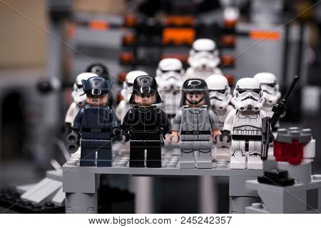 RUSSIA, April 12, 2018. Constructor Lego Star Wars. Episode IV, Squad of stormtroopers