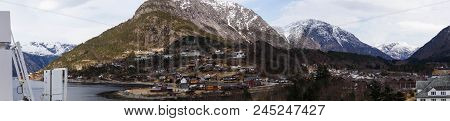 Landscape Of The Norwegian Eidfjord From The Perspektive Of A Cruise Ship