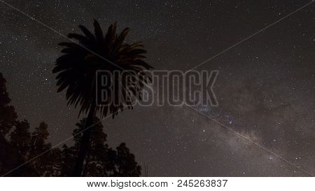 Night With Stars On The Island Of Gran Canaria, Spain