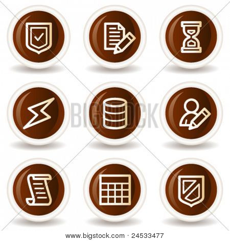 Botones de iconos, chocolate de base de datos web