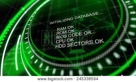 Rotating Green Head-up Display With Charts