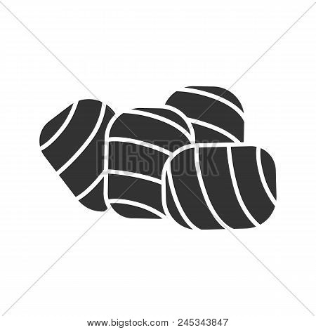 Twisted Marshmallow Glyph Icon. Silhouette Symbol. Negative Space. Vector Isolated Illustration