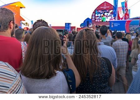 Sochi, Russia-june 14, 2018: Fanzone At The Opening Of The 2018 World Cup In Sochi.
