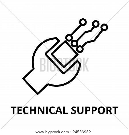 Modern Editable Line Vector Illustration, Technical Support Icon, For Graphic And Web Design