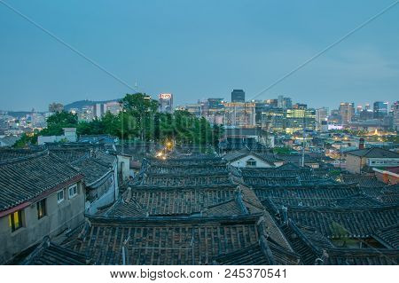 A View Of Seoul City With The Past And Present In Bukchon Village