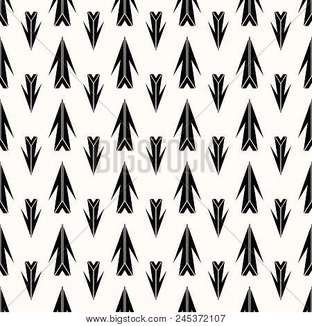Seamless Pattern With A Figured Arrow On A Light Background. Exit Symbol. Direction Of The Movement.