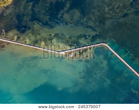 Aerial View Of The De Bosset Bridge In Argostoli City On Kefalonia Island, Greece