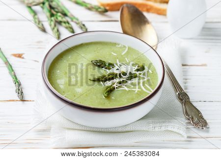 Asparagus Soup Puree. Healthy Diet. Vegetarian Cuisine