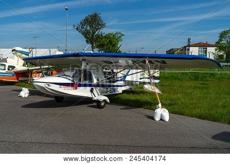 Berlin - April 27, 2018: An American Two-seat, Single-engine, Amphibious Flying Boat Progressive Aer