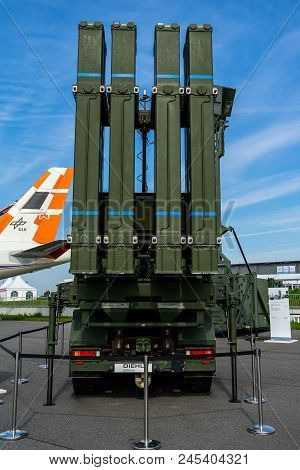 Berlin - April 27, 2018: Launching Station Iris-t Sl On The Basis Of Vehicle Man Sx44. Diehl Defence