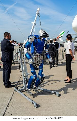 Berlin - April 27, 2018: The Humanoid Walking Robot Toro (torque-controlled Humanoid Robot) By The G