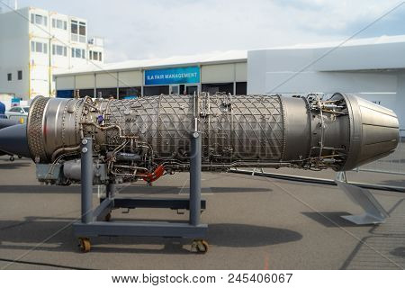 Berlin - April 27, 2018: A Military Turbofan Engine Eurojet Ej200, Used As The Powerplant Of The Mul