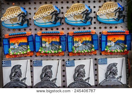 Greek Warrior Parthenon Windmill Magnets Athens Greece