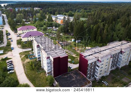 Urban village of Nikolsky on the Svir river, Leningrad region near Karelia, Russia.