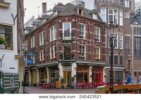 Amsterdam, Netherlands - June 25, 2017: View Of The Old Historical Buildings In Center Of Amsterdam 