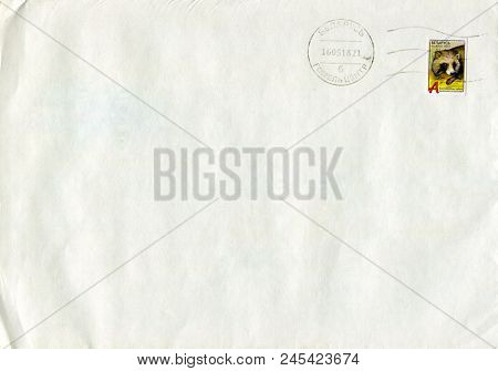 GOMEL, BELARUS - AUGUST 12, 2017: Old envelope which was dispatched from Belarus to Gomel, Belarus, August 12, 2017. 