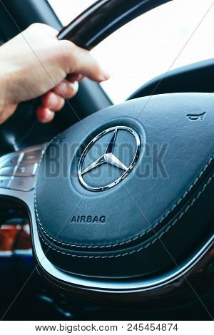 Russia, Moscow - December 12, 2017: Mercedes Benz S Class Car Interior.