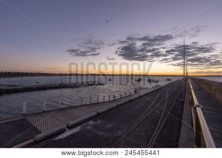 Sunrise From The Breakwater At Warrnambool Victoria Australia