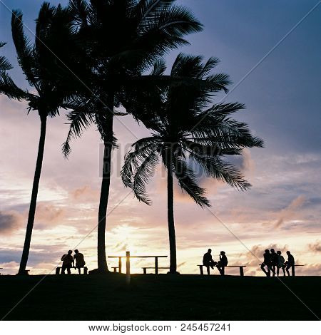 Enjoying Sunset At Coco Cabana, Miri, Malaysia.