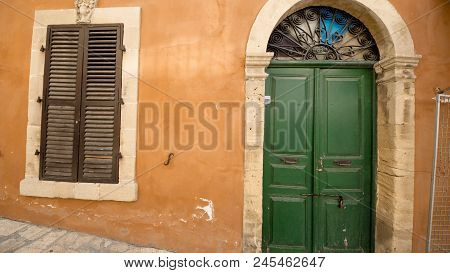 Old Wooden Door  In The Limassol, Cyprus, August 2017