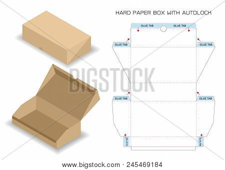 Package Box Die Cut With 3d Mock Up With Auto Lock