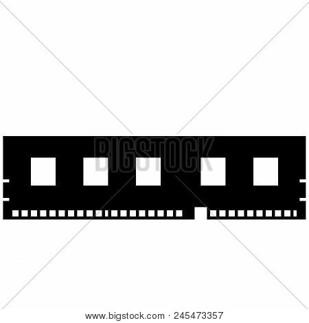 Ram, Random Access Memory Module, Black Icon.