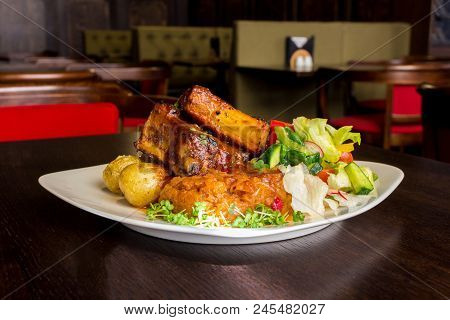 Dish With Pork Ribs And Vegetables
