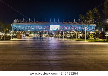 Rostov-on-don, Russia - June 15, 2018: Night View Rostov Arena Stadium For Football World Cup 2018 W