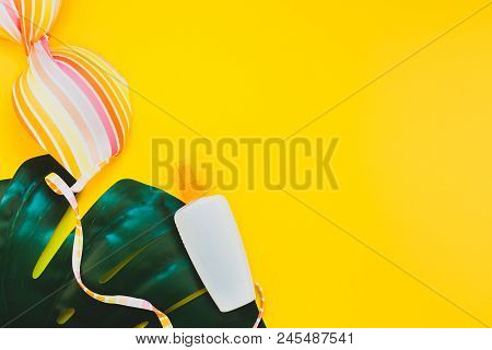 Summer Vacations Creative Flat Lay Concept