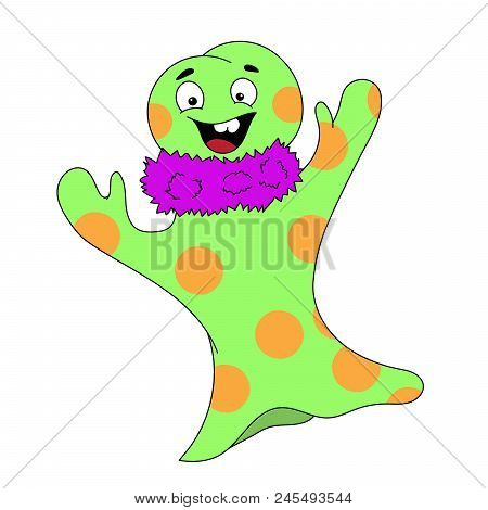 Funny Little Monster Hand Puppet Vector Illustration.