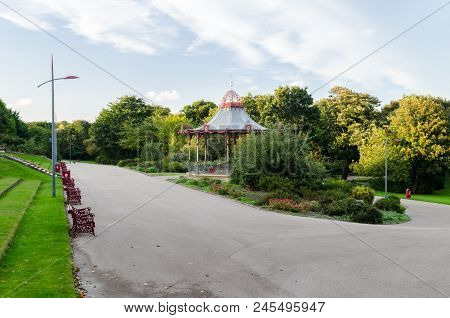 A North Facing View Of The Terrace And Bandstand In South Marine Park, South Tyneside