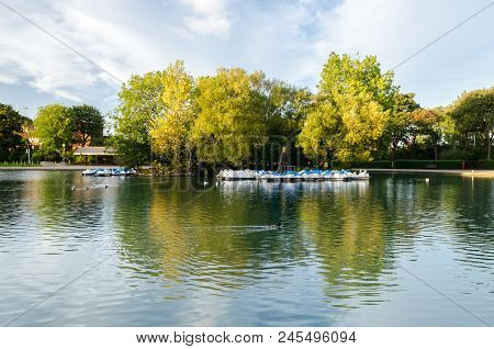 The Boating Lake In South Marine Park, South Tyneside.
