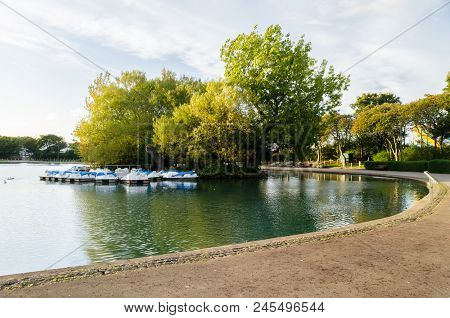 The Boating Lake In South Marine Park, South Tyneside.